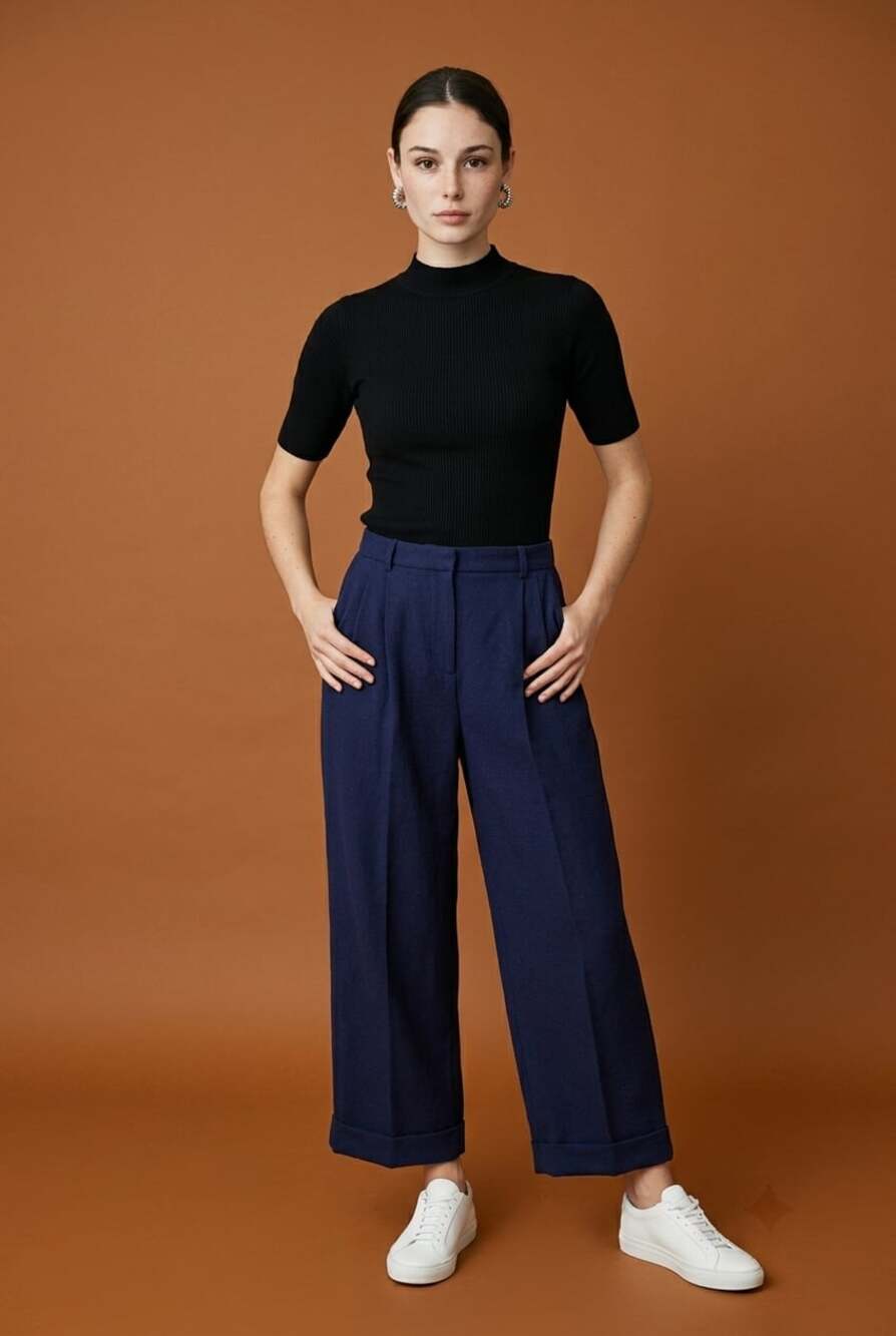 L.K. Bennett TR Corey French Blue Trousers Size US 12
